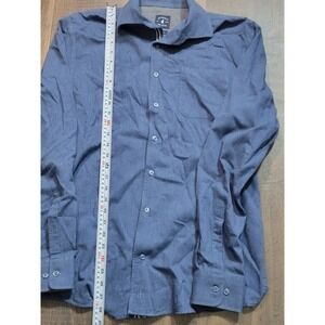 JOHNNIE-O Mens Medium Top Shelf Button Down Shirt Blue 100% Cotton Long Sleeve